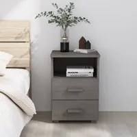 Comodino Grigio Chiaro 40x35x62 cm in Legno Massello di Pino cod mxl 30889