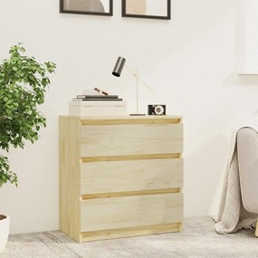 Comodino 60x36x64 Cm İn Legno Massello Di Pino /
