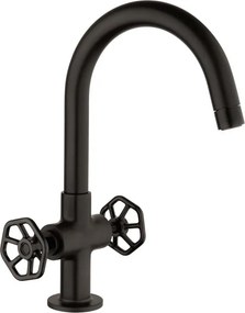 Rubinetto per lavabo Flower nero JACUZZI RUBINETTERIA getto laminare cristallino a canna alta