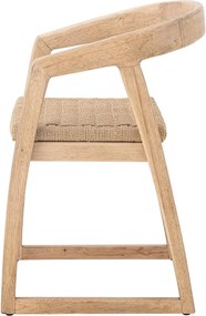 Sedia da pranzo di colore naturale in legno di cauciù massiccio Serrone – Bloomingville