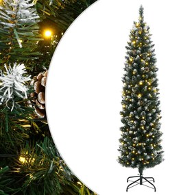 Albero di Natale Artificiale Sottile con LED, Albero di Natale Artificiale Sottile 300 LED 240 cm II