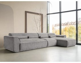 Divano angolare componibile in grigio chiaro (con penisola a destra) Flex Felix – Miuform