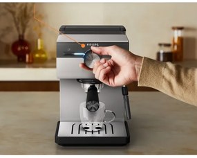 Krups - Macchina da caffè a leva per two tazze AUTHENTIC 1450W/230V grigio