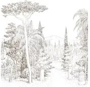 Isidore Leroy Carta da parati panoramica Jardin Baroque - Panel A