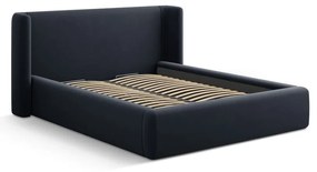 Letto matrimoniale imbottito blu scuro con contenitore con rete inclusa 200x200 cm Jason – Windsor &amp; Co Sofas