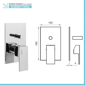 Set miscelatori lavabo bidet e doccia 2 vie cromati serie Italia