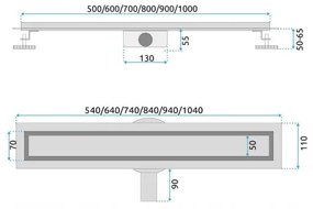 REA-G5807 - Canalina di scarico NEOX PRO 60 cm in acciaio inossidabile