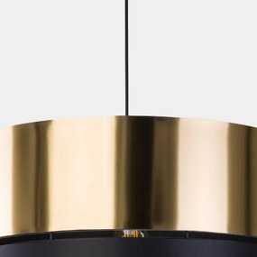 Lampadario su filo  HILTON 1xE27/25W/230V ottone/nero