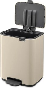 Cestino per la spazzatura beige in acciaio con pedale 7 l Bo – Brabantia