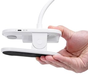 Aigostar - LED Lampada da tavolo ricaricabile dimmerabile con clip LED/2,5W/5V 1200mAh bianco
