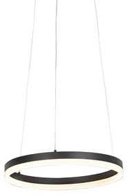 Lampada a sospensione di design nera 40 cm incl. LED dimmerabile a 3 step - Anello