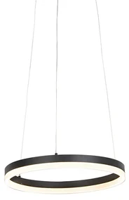 Lampada a sospensione di design nera 40 cm incl. LED dimmerabile a 3 step - Anello