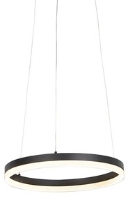 Lampada a sospensione nera 40 cm con LED e dimmer - ANELLO