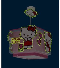 Dalber 73262 - Lampadario per bambini HELLO KITTY 1xE27/15W/230V rosa