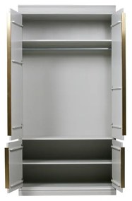 Armadio grigio chiaro in pino massiccio 110x215x62 cm Organize – WOOOD