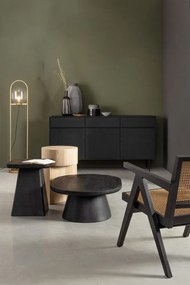 Poltrona lounge GALIA in legno di teak nero e rattan