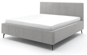 Letto matrimoniale imbottito grigio chiaro con contenitore con rete inclusa 180x200 cm Lizzano – Meise Möbel
