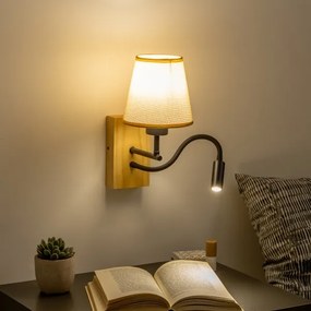 Brilagi - Applique a LED NUBILA WOOD 1xE27/25W/230V +LED/3W quercia/marrone chiaro