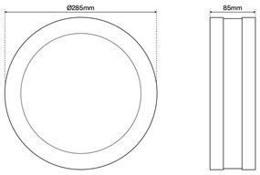 Plafoniera Rotonda in Acciaio Inossidabile 2 basi E27 Ø28cm IP54 Base E27