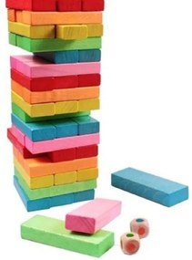 Trade Shop - Torre Verticale Puzzle Legno Colorato Gioco Giocattolo Educativo Bambini