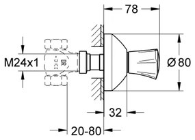 GROHE 19808001 - COSTA L Concealed Valve Trim, Polished cromo