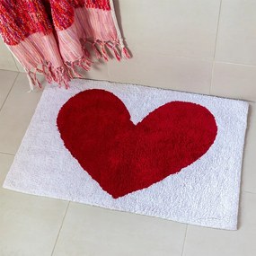 Tappetino per il bagno rosso/bianco 50x80 cm Heart – Rex London