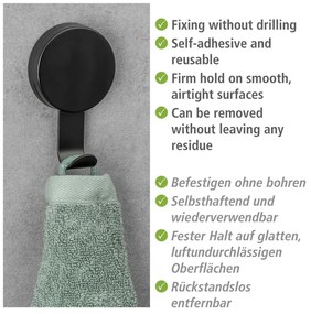 Set di 2 ganci per asciugamani neri Pavia - Wenko