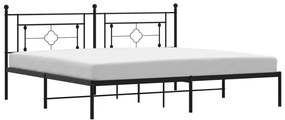 Giroletto con testiera in metallo nero 200x200 cm