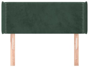 Testiera ad orecchio verde scuro 83x16x78/88 cm in velluto