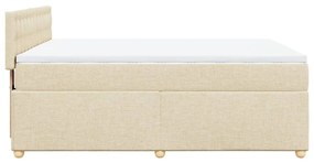 Giroletto a molle con materasso crema 160x200 cm in tessuto