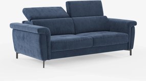 Capri divano letto di design con piedini alti - poggiatesta reclinabili in raffinato tessuto effetto velluto smacchiabile T30
