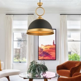 Lampadario a sospensione con cavo MONZA 1xE27/40W/230V diam. 30 cm nero/bronzo