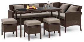 blumfeldt Titania Dining Lounge Set Mobili da Giardino marrone/marrone