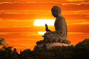 Carta da parati – Statua di Buddha al tramonto