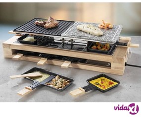 Bestron Piastra per Raclette ARG300BW 1500W Nera in Legno XL