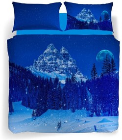 Completo Copripiumino in Cotone Snow in the blue night