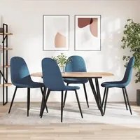 Sedie da Pranzo 4 pz Blu in Velluto 325656