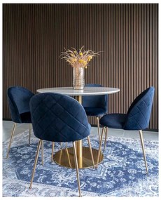 Tavolo da pranzo rotondo con piano in marmo ø 90 cm Bolzano - House Nordic