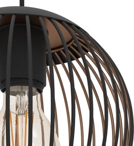 Eglo 901871 - Lampadario a sospensione con cavo ALMANZORA 3xE27/60W/230V nero