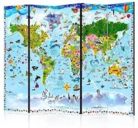 Paravento World Map for Kids II [divisori da interno]