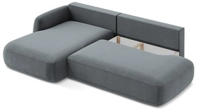 Divano angolare blu polveroso allungabile (con penisola a sinistra/con chaise lounge) Hale – Makamii