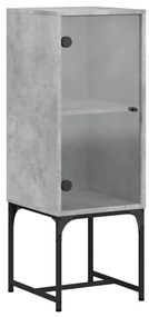 Mobile con anta in vetro grigio cemento 35x37x100 cm