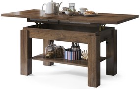 ASTORIA Noce Elegante - TAVOLINO TRASFORMABILE SALVASPAZIO ALLUNGABILE ALZABILE CON RIPIANO INFERIORE TAVOLO