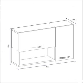 Pensile AKASYA 52x90 cm bianco