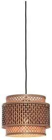 Lampada a sospensione con paralume in bambù nero e naturale ø 25 cm Bhutan - Good&amp;Mojo