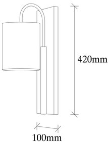 Lampada da parete in metallo nero con paralume marrone chiaro Opviq luci Julia - Opviq lights