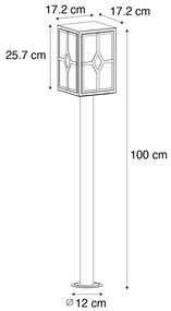 Lampada da terra classica da esterno nera 100 cm IP44 - Dover