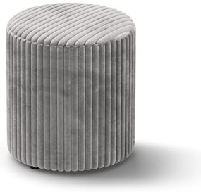 Poggiapiedi grigio chiaro con rivestimento in velluto a coste Dia – Micadoni