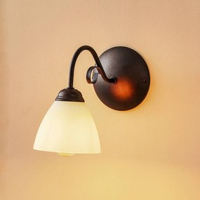 Lamkur Applique Adoro con paralume in vetro, marrone