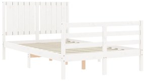 Giroletto con testiera bianco 4ft small double legno massello